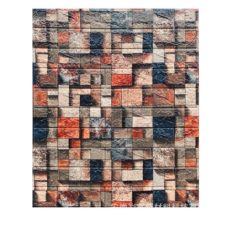5/10pcs 70*77cm 3D Brick Wall Paper for Living Room Bedroom TV Wall Waterproof Self-Adhesive Wallpaper Foam DIY Wall Stickers