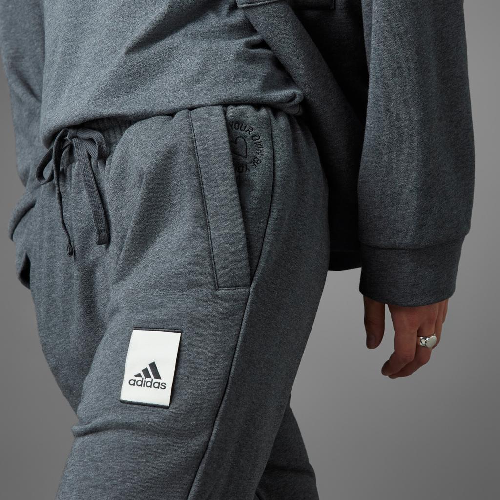 Adidas Solid Color Logo Patch Joggers Men Bottoms Dark-Grey IL8302