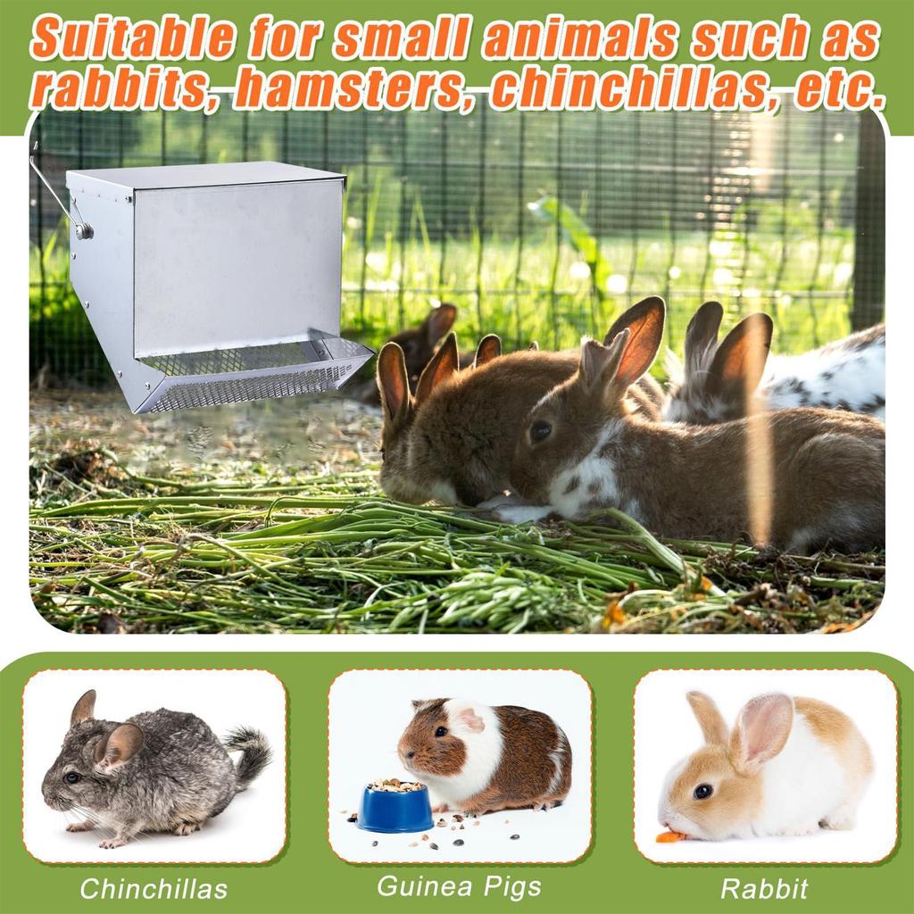 Mangiatoia per conigli Stazione di alimentazione automatica con coperchio Dispenser di cibo per conigli Per la cura degli animali domestici Piccolo animale Interno Esterno Uccello Furetto