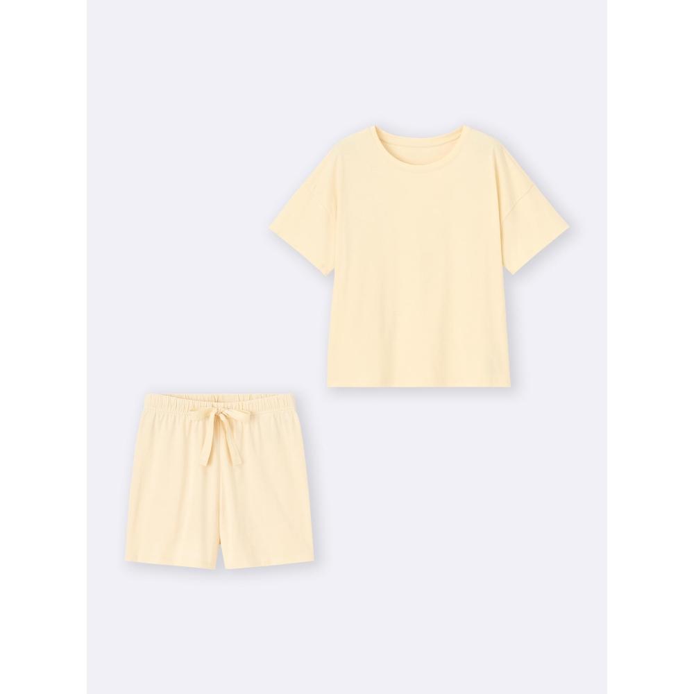 Gu By Uniqlo Cotton Color Lounge Set  Short Sleeve   Shorts 