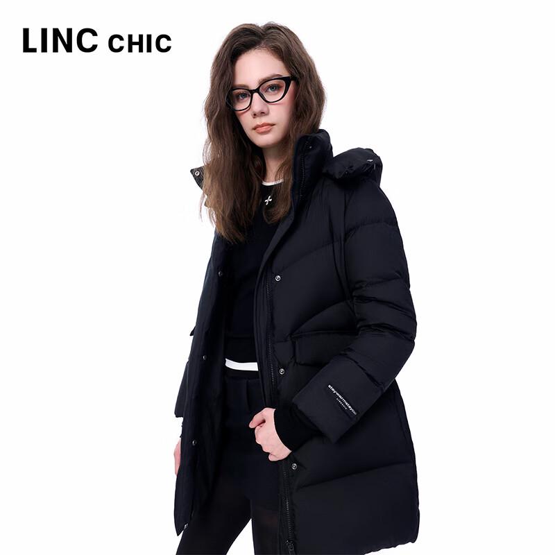 Jinyujie Women's 2025 Winter 90% Duck Down Hooded Mid-Length Puffer Jacket