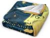 Golden Moon Star Blanket Soft Lightweight Throw Blankets Cozy Flannel Bed Throws for Sofa Couch Travel Home Room Bedroom Decor G