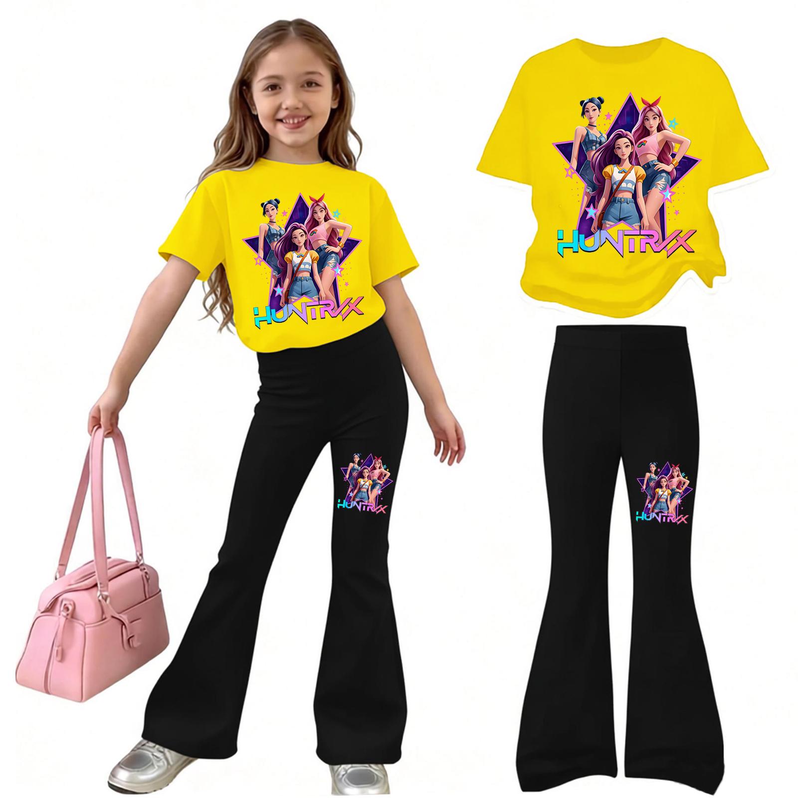 

Children s Leisure Stripe Short Sleeve Round Neck T-Shirt And Shorts Set 160 жовтий