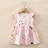 Girls Summer Cotton Rayon Dress Cute Princess Casual Thin Breathable Artificial Cotton Sundress For Toddler Kids