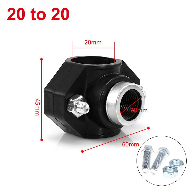 Water Pipe Splitter Clamp Easy Install 1/2   Female Thread Connector for Agricultural Irrigation Pipe Fitting 20x20