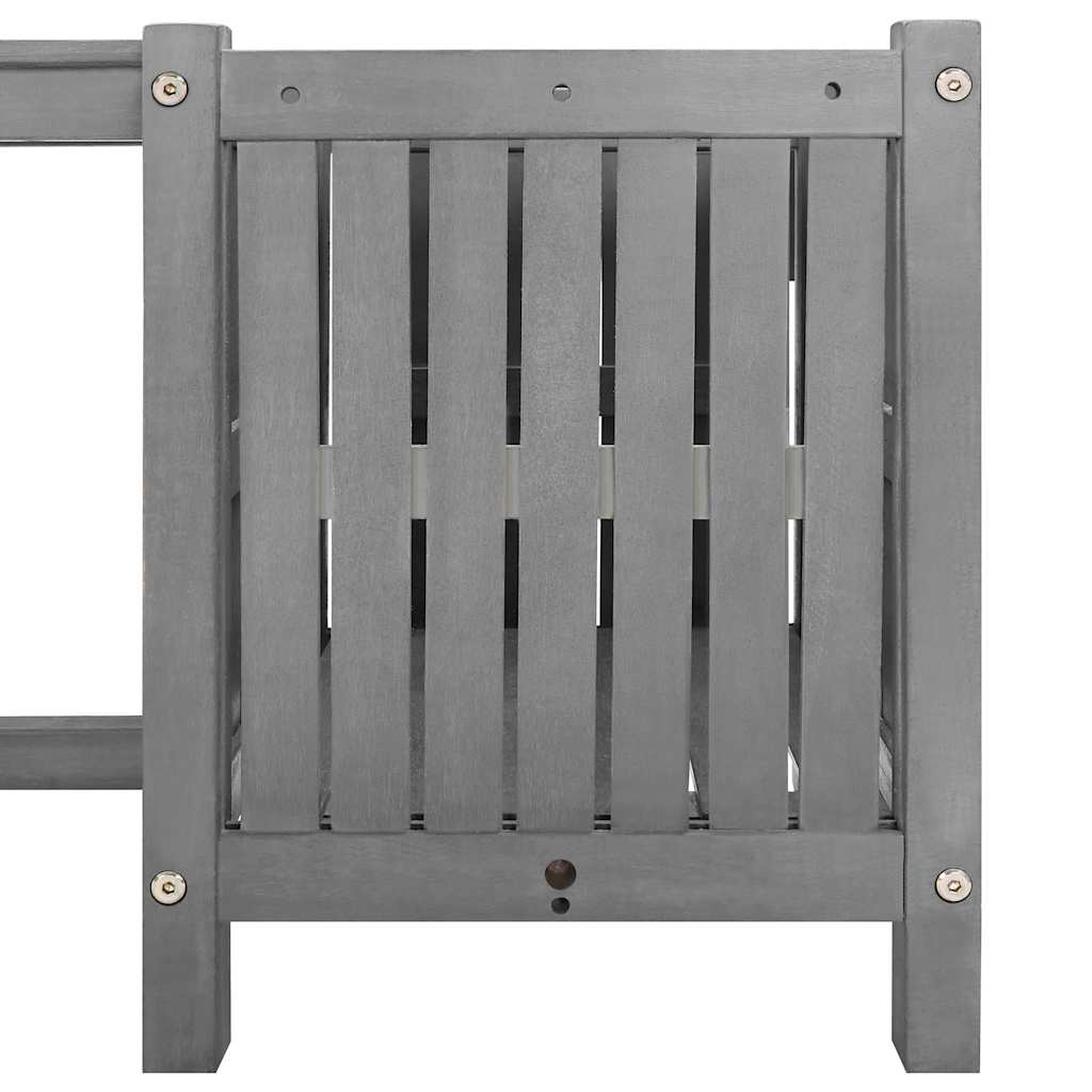 Vidaxl Ławka Ogrodowa Z 2 Donicami 150 Cm, Lite Drewno Akacjowe, Szara