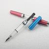 Large Capacity Transparent Fountain Pen with Push-Type Ink Converter for Students and Business Calligraphy