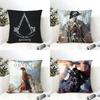 AAssassinS CCreed Game Cushion Cover Eco Linen Pillow Case DoubleSided Print Breathable Durable Zipper Home Decor Gift
