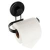 Toilet Paper Holder Wall-Mounted Bathroom Suction Cup Hanger Black