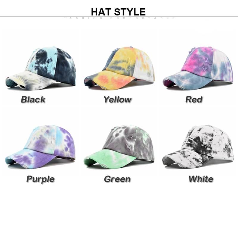 Duck Tongue Cap With Holes Baseball Cap Wornout Holes Graffiti Sunshade Hat