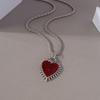 Gothic Skull Love Heart Necklace for Women Men Religious Crucifix Necklaces Punk Jewelry Gifts