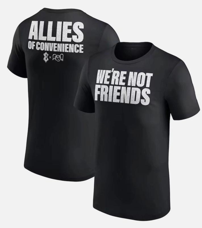 2sided Alexa Bliss amp Charlotte Flair We039re Not Friends 2025 TShirt reprint Unisex T-Shirt XXL