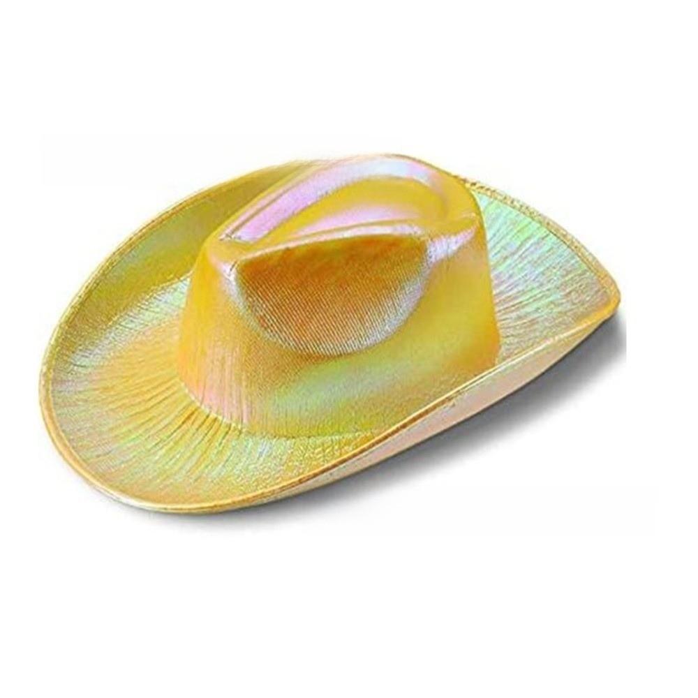 Pearlescent Shine Neon Western Hat Glitter Finish Cowgirl Party Hat  Western Theme жёлтый