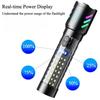 White Laser Most Powerful LED Flashlight Built-in Battery Shot Long 3000M Tactical Portable Lantern with Fluorescent Strip