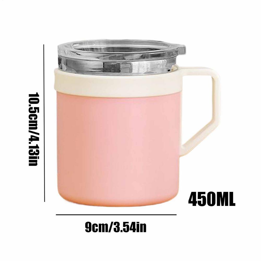 Coffee Mugs Stainless Steel Leak-Proof Water Drinkware Travel Mug With Lid For Women Men Home Kitchen Office Bar Birthday 450ml