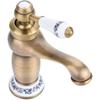 Vintage Antique Brass Faucet Blue and White Porcelain Long Neck Mixer Tap Bathroom/Kitchen Cold Hot Water Basin Sink Accessories