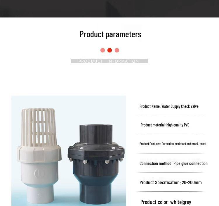 25mm PVC Rückschlagventil Rückflussverhinderer Wasserablaufrohranschluss (Modell: 325075)