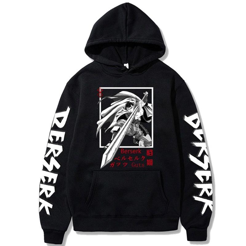 Japanese Animation Berserk Guts Autumn Men's Hoodie Sweatshirt Men Womnen Fashion Design Pullover Men's Fleece Hoodies