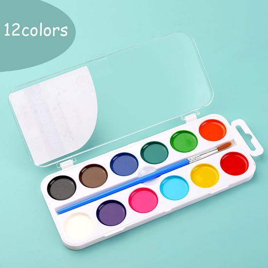 Boxed Watercolor Paint Set Water Soluble Pigments Set with Brush Portable Watercolor Palette