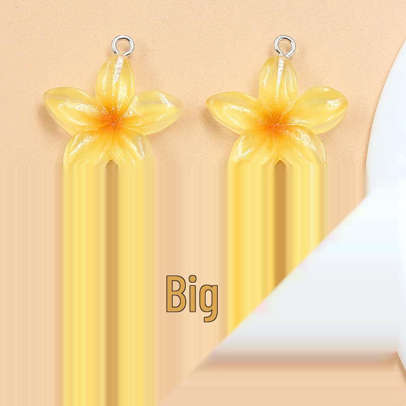 6-Color DIY Resin Lotus Flower Pendants - Transparent Five-Petal Charms for Bags