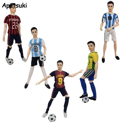 1set 1/6 Football Sport Wear Clothes For Ken Boy Doll Outfits Top Shorts Socks For Barbie's Boyfriend Ken Doll Male Gym Suits