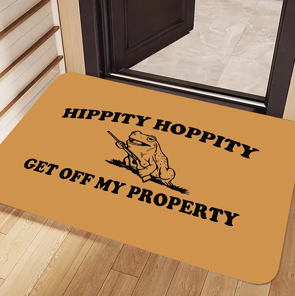 Hoppy Bunny Frog Carpet Mat Rug - Funny Quote Design Home Decoration for Living Room Entrance Home Door Mat Welcome Mat