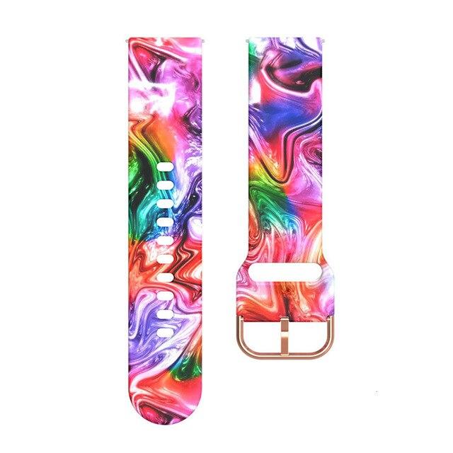 20mm 22mm Silicone Strap For Samsung Galaxy Watch Gear S3 Active 2 Graffiti Style Strap For Garmin Watch Moto 360 HuaMi Amazfit Bip Huawei Watch Band