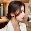 Burgundy Square Earrings New Trendy Geometric Earrings Niche Design Fashionable and Versatile Earrings