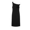 Summer New Product Women's Clothes French Evening Dress Black Diagonal Collar Silk Satin Texture Midi Skirt Dress 5289043