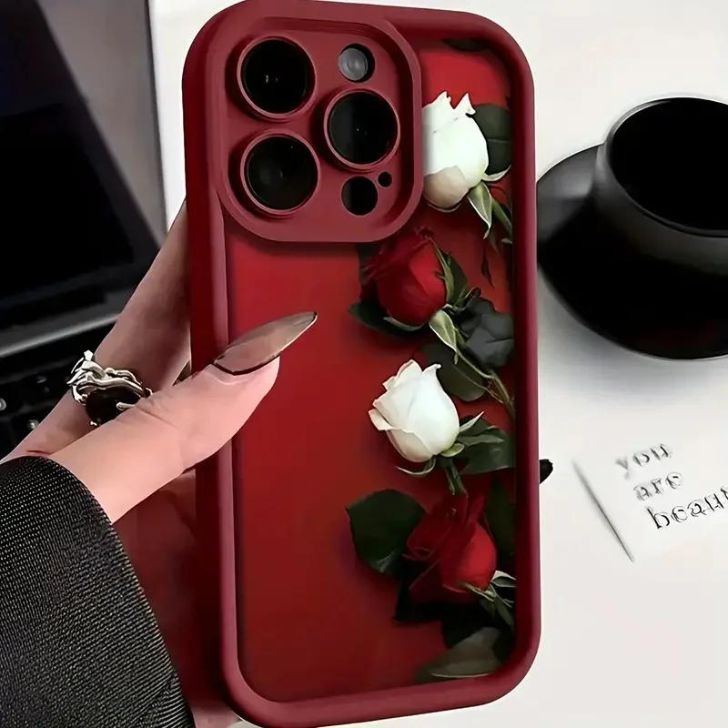 

Чехол для телефона Wine Red Rose White Rose для Xiaomi Redmi Note 14 13 12 11 Pro Plus 4G 5G 12S 11S 10S 10 9 9S 8 14C 13C Redmi Note 11 4G