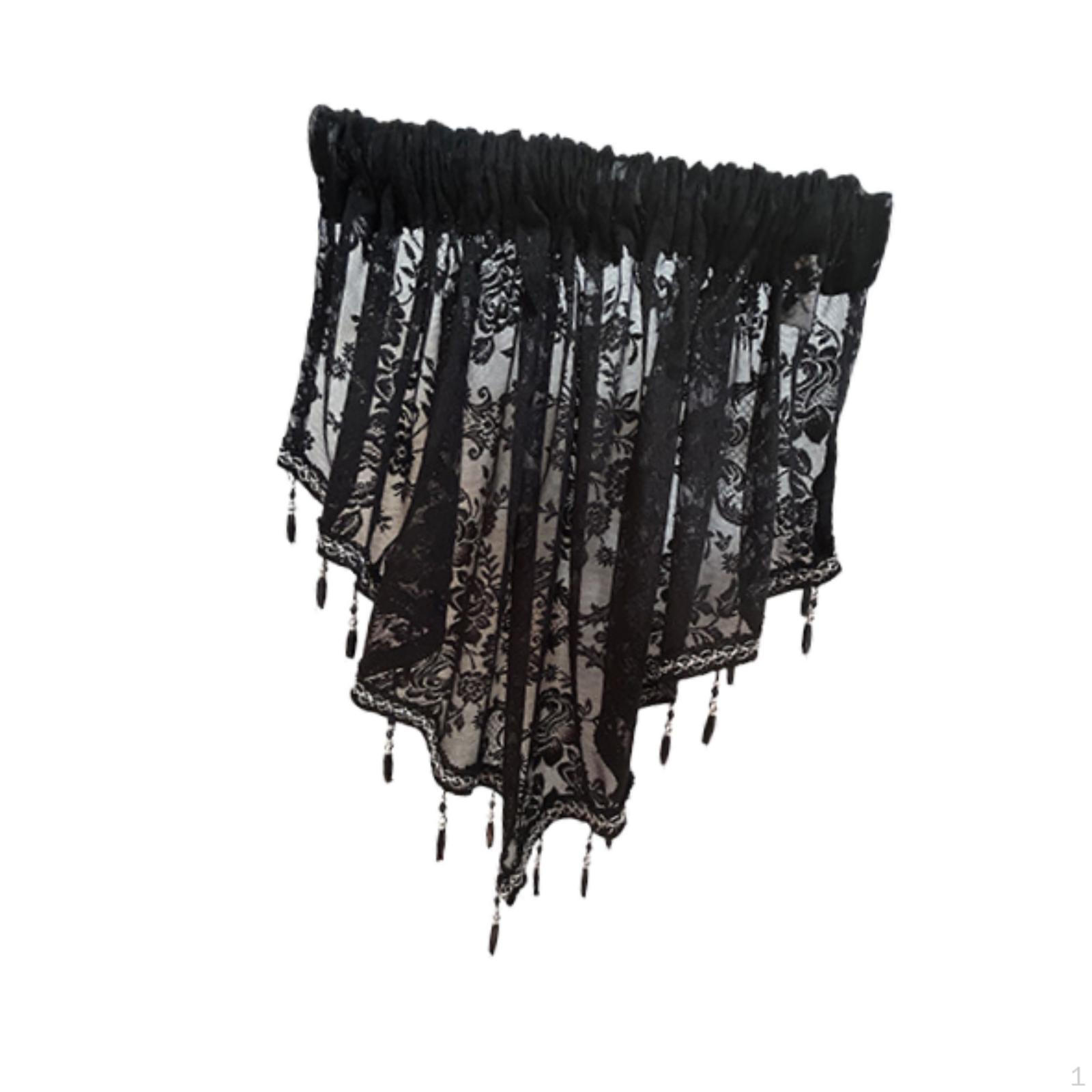 

Гирлянда из бусин, ламбрекен для , легкий домашний декор для кухни и спальни чёрный