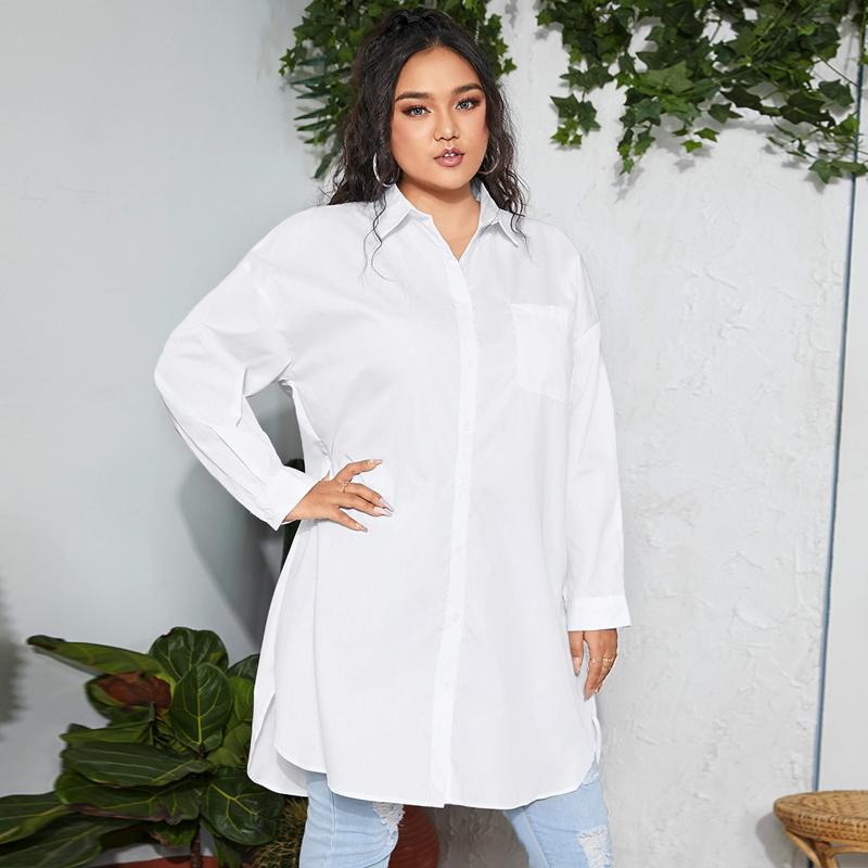 

Женская повседневная блузка с отложным воротником и длинными рукавами FZH