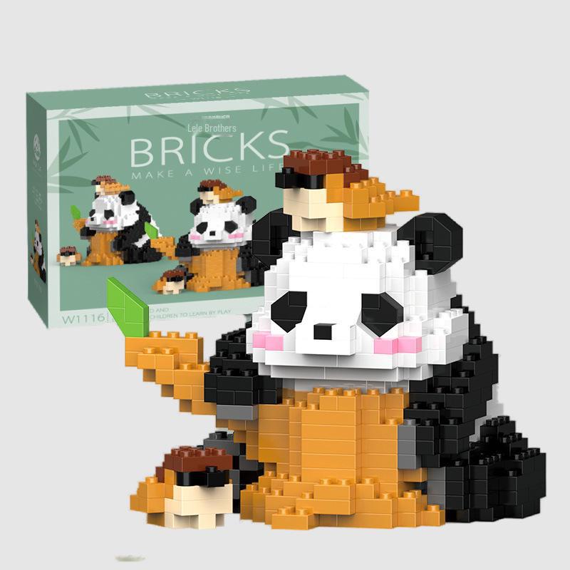 Stavebnice Huahua Chinese Panda - Kompatibilní s Legem, sestavou malých puzzle, dekorativními hračkami