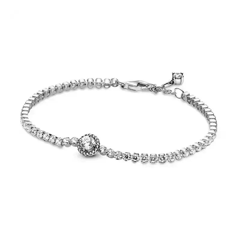 New 925 silver tennis bracelet sparkling crystal luxury women jewelry zircon water bracelet wedding gift