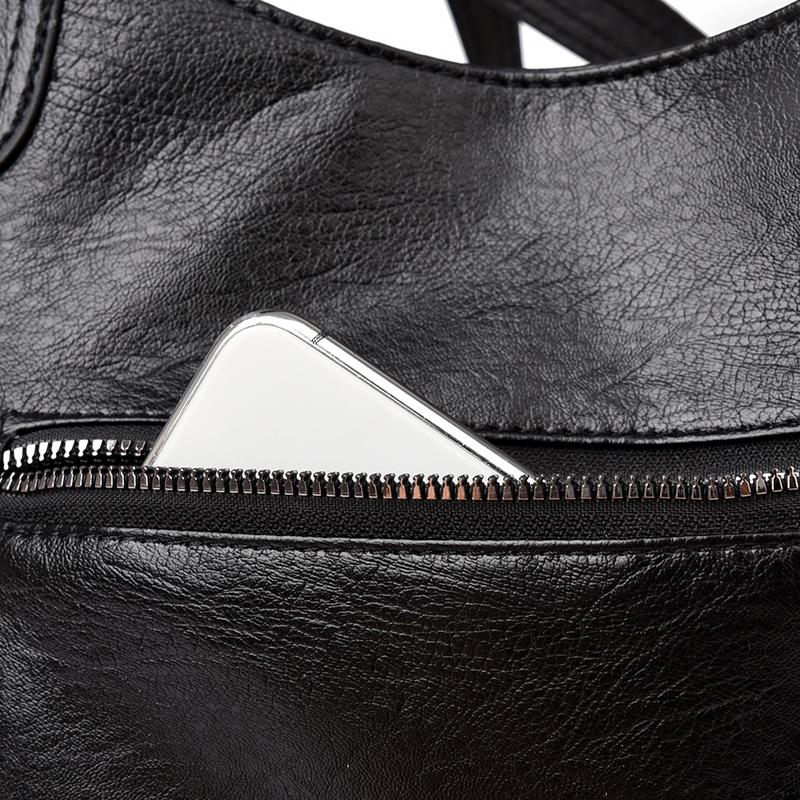 PU Tote Bag Women's Fashion Shoulder Handbag with Zip Pockets Adjustable Strap Large Capacity Daily Bag