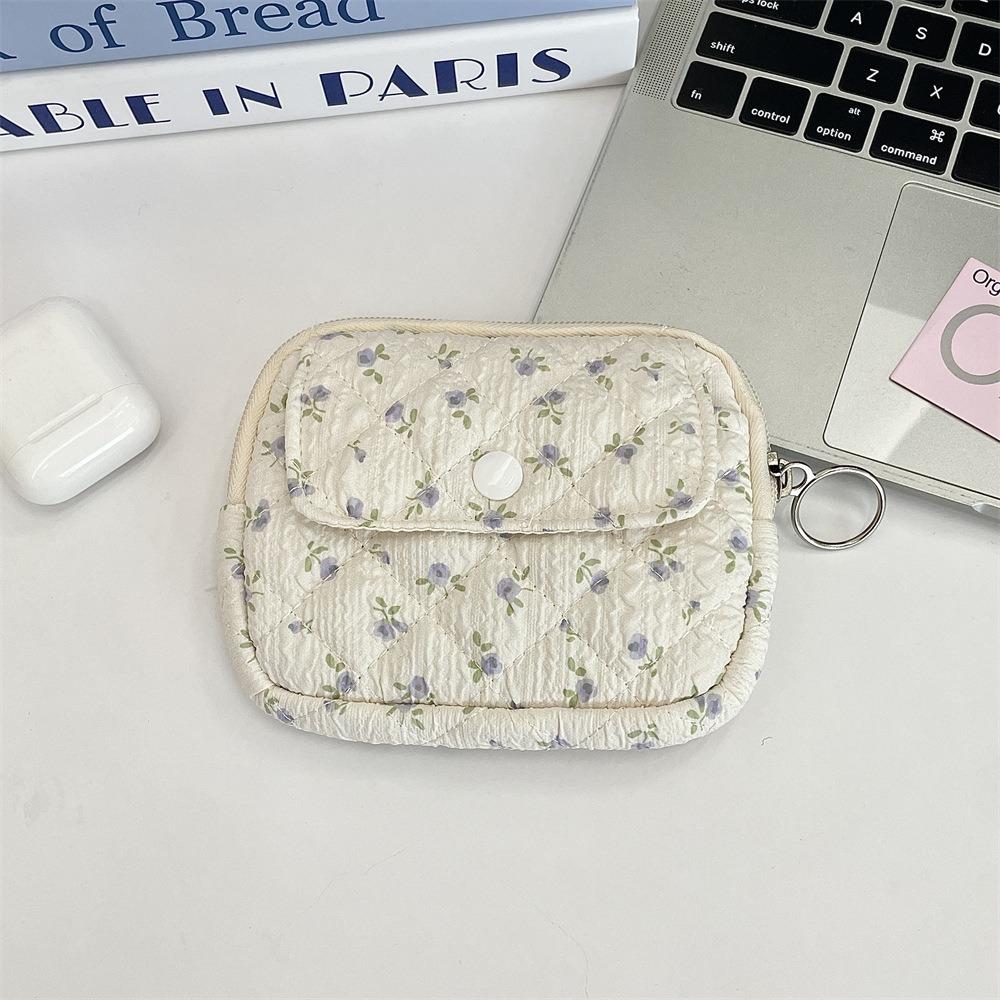 

Цветок Маленькая косметичка для макияжа Помада Сумка с принтом Мини холщовая сумка для хранения Цветочный кошелек для монет Женский/Для девочек Style 21