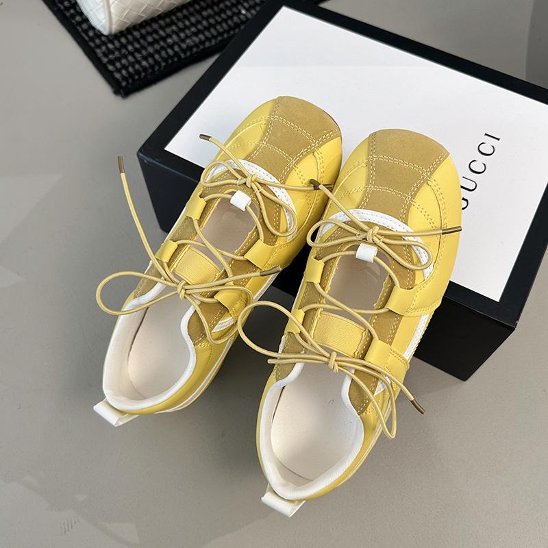 Fashion 2025 New Ladies Shoes Lace-up Women's Flats Fashion Color Matching Ballet Flats Shallow Light Soft Bottom Best Seller Flat Shoes