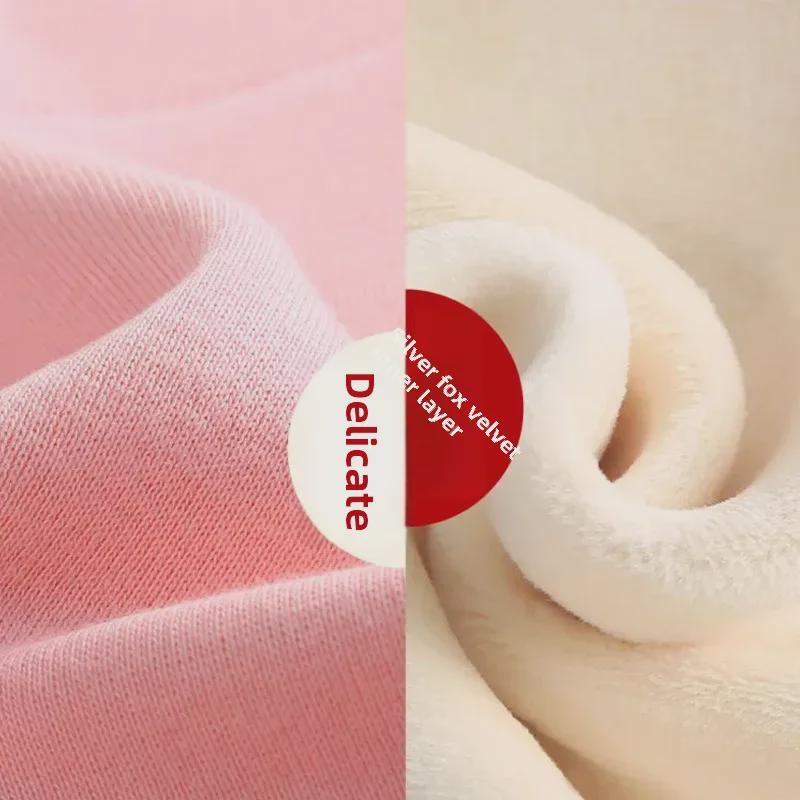 Women's Silver Fox Hooded Sweater: Autumn/Winter 450g Fleece, Long Sleeve, Casual Solid Color, Loose Fit