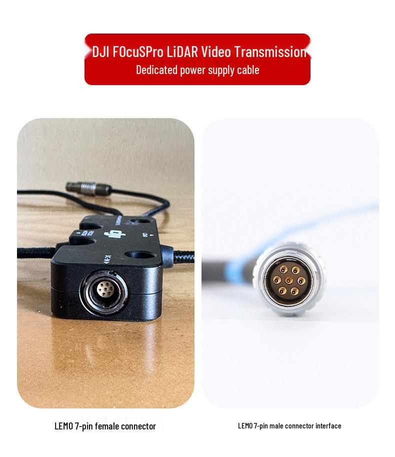 7-Pin Iron DTAP to DJI Focus Pro LiDAR Cable, Lemo 7