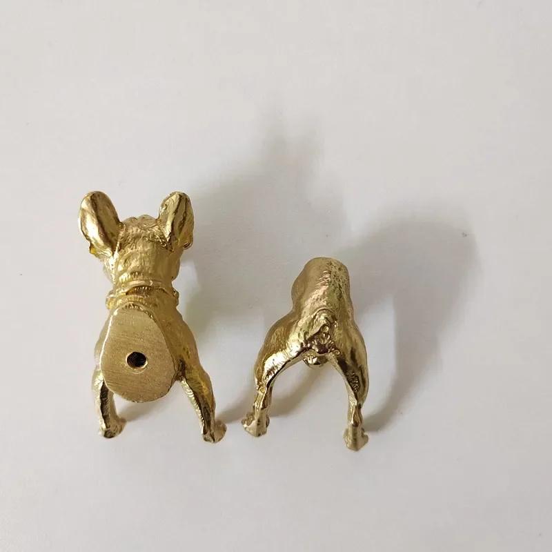 Brass Dog Head Cabinet Door Knobs Gold Dog Tail Drawer Pulls Light Luxury Solid Simple Drawer Wardrobe Door