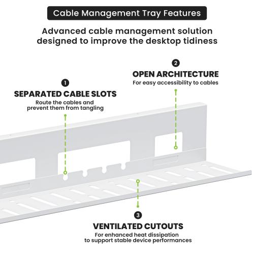 Up Up 2-31-11CC Cable Management Tray, 800x140x100, White