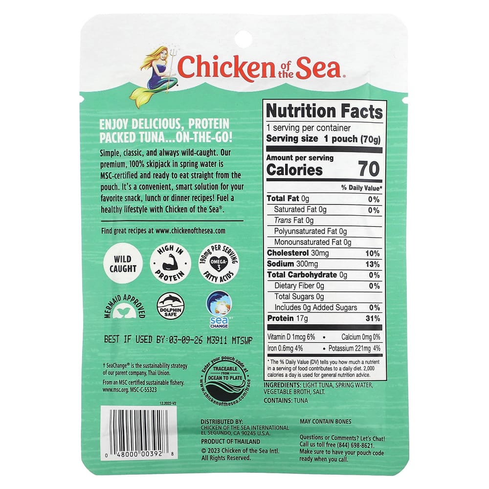 iHerb Wild Caught Light Tuna In Spring Water 70g (2.5oz)