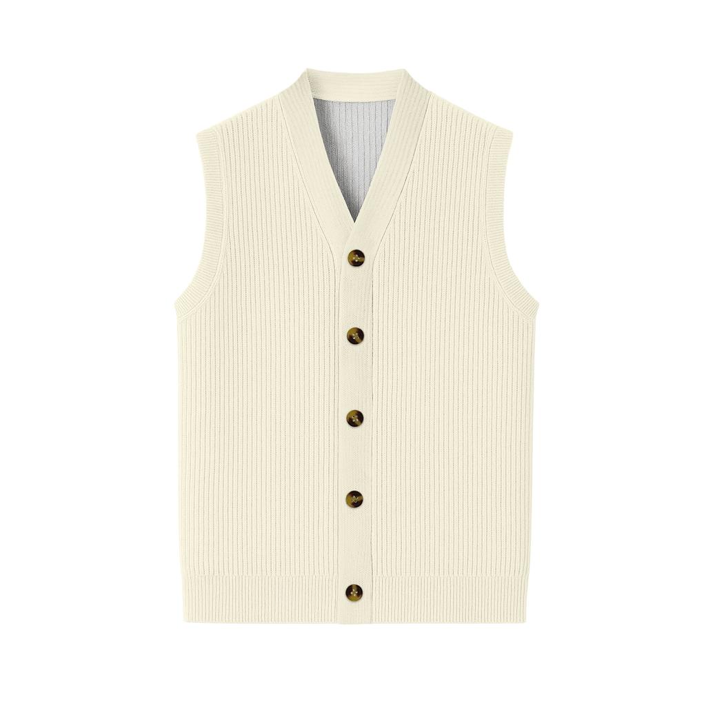 Herren V-Ausschnitt Ärmellose Strick-Cardigan-Weste