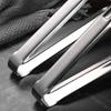 Stainless Steel Food Tongs Non-Slip Grip Bread Serving Tongs Heat-Resistant Rust-Proof Mirror Polished Kitchen Utensils for BBQ Buffet