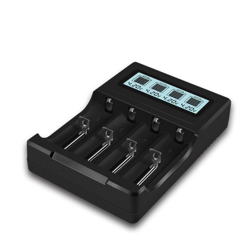 4 Slots USB Smart Lcd Display 18650 26650 16340 Charger for 3.7V Lithium Battery