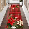 Christmas Checkered Corridor Floor Mats, Machine Washable, Bedside/Sofa Rugs, Kitchen Carpets, Home Decorations