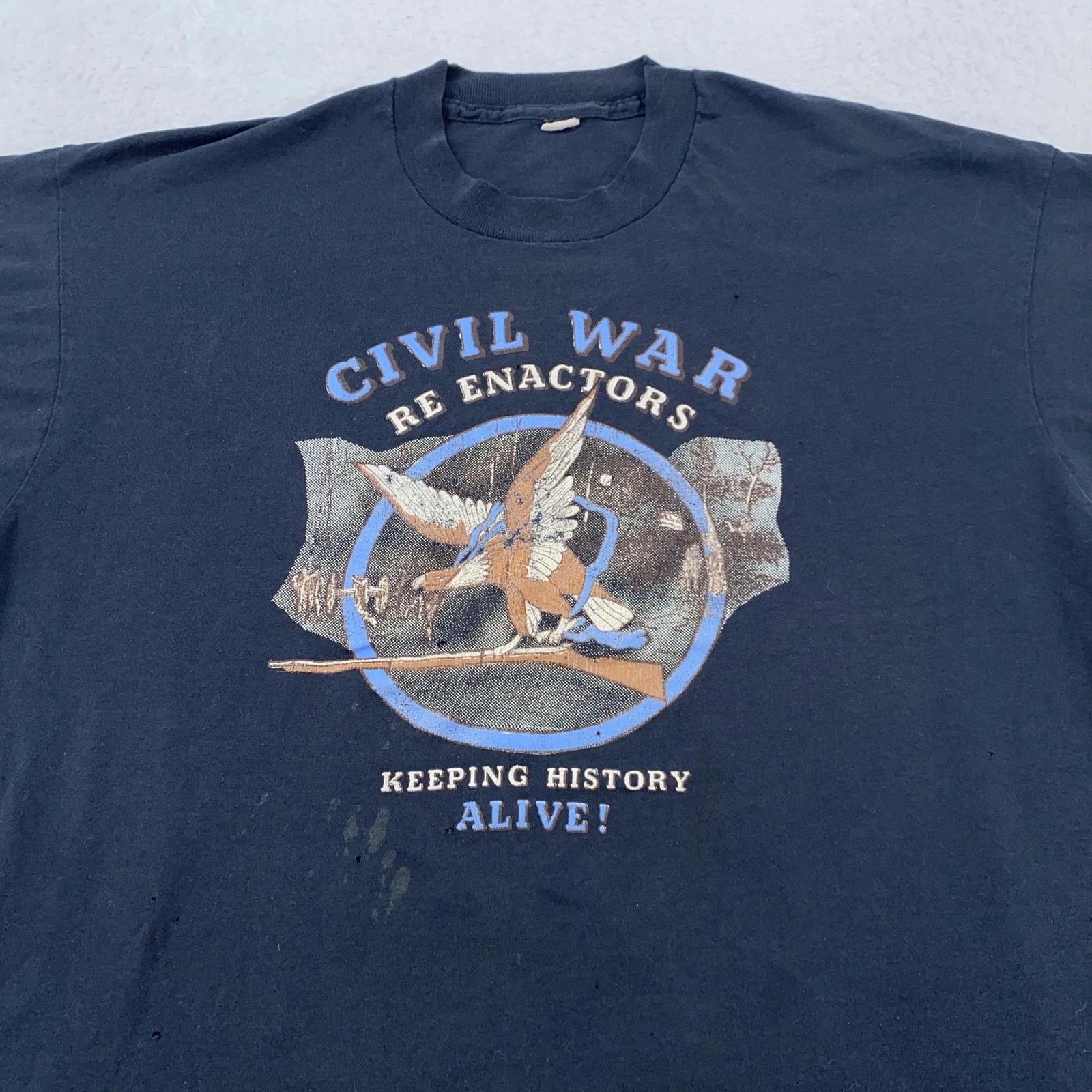 

Vintage Civil War Reenactors Keep History Alive Shirt Mens L Historical 90s Tee 4XL