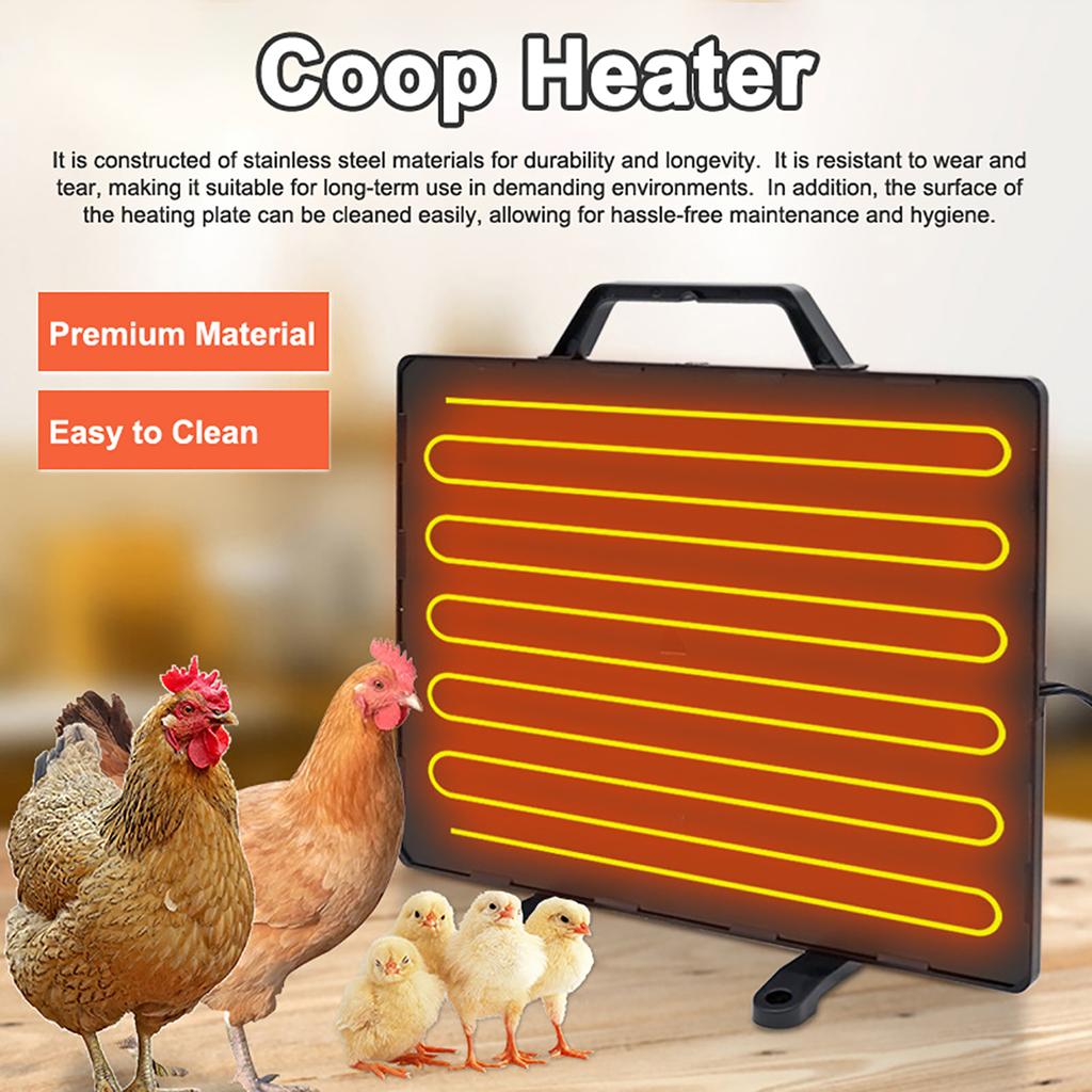 Thermostatic Chicken Coop Heater 160W Poultry Heating Panel 0-99 Celsius    Temperature Winter Farm Radiant Heating Board Stainless Steel Hea