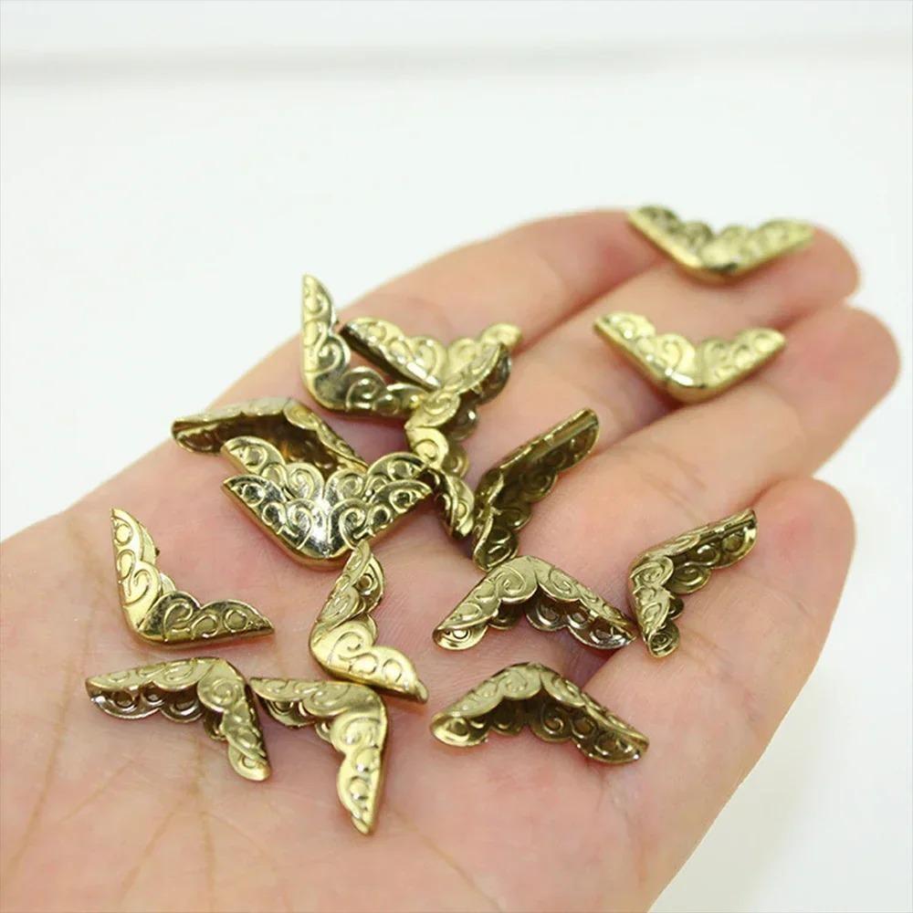 Metall-Bucheckenschützer, 50 Stück, Gold – 15x2,2 Mm – Für Alben, Bücher, Scrapbooking