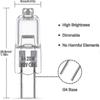 G4 Halogen Light Bulbs 12v 20w Halogen Pin Base Lamp 2800k Warm White Dimmable G4 Low Voltage Haloge-yujia